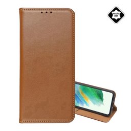 Tok álló, valódi bőr (FLIP, oldalra nyíló, asztali tartó) VILÁGOSBARNA Apple iPhone 17