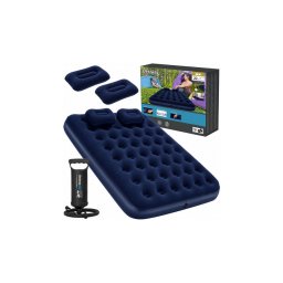 BESTWAY Kétszemélyes Velúr Felfújható Matrac Pumpával, 2 Párnával 203×152x22 cm