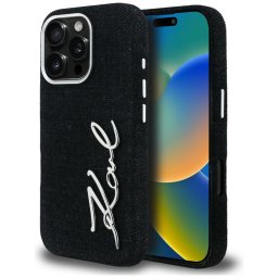 Karl Lagerfeld FW Jeans Signature Logo MagSafe tok iPhone 16 Pro Maxhoz (fekete)