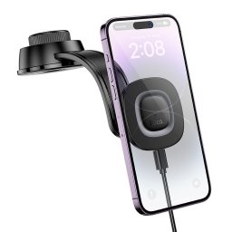 Autós telefontartó indukciós Hoco 15W középkonzol HW31 fekete