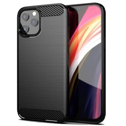 iPhone 17 Pro Max (6.9") szilikon tok, fekete, Carbon fiber