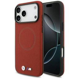 BMW M FW fém logó MagSafe tok iPhone 17 Pro Max számára Piros