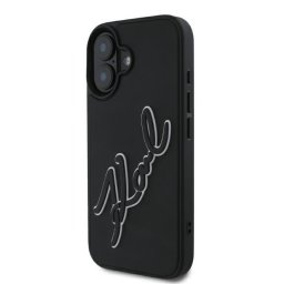 Karl Lagerfeld 3D Rubber Signature tok iPhone 16-hoz (fekete)