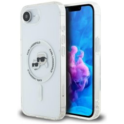 Karl Lagerfeld IML Metal Karl & Choupette Heads MagSafe tok iPhone 16e készülékhez (fehér)