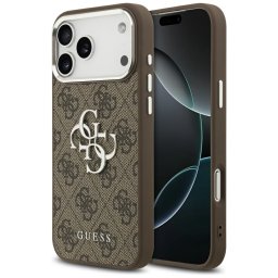 Guess 4G Big 4G Classic Logo tok iPhone 17 Pro Max készülékhez, barna (ezüst)