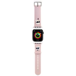 Karl Lagerfeld 3D Rubber Karl&Choupette Heads Apple Watch szíj 42/44/45/49 mm (rózsaszín)