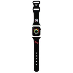 Hello Kitty Silicone Kitty Head Apple Watch szíj 42/44/45/49 mm (fekete)