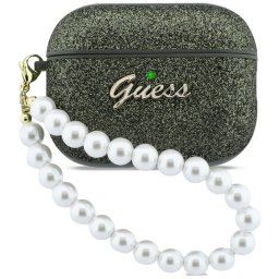 Guess Glitter Pearl Strap tok AirPods Pro 3-hoz (fekete és csillámos)