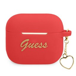 Guess GUA3LSCHSR AirPods 3 szilikon tok – Charm Heart Collection, piros