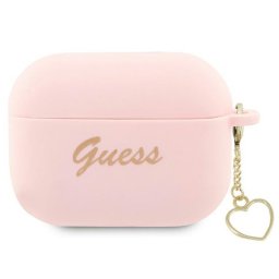 Guess GUAP2LSCHSP AirPods Pro 2 szilikon tok, pink szív charm
