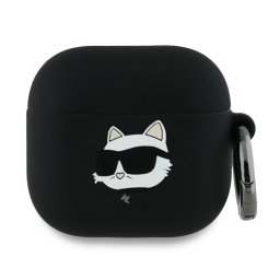 Karl Lagerfeld Silicone Choupette Head 3D szilikon tok AirPods 4-hez (fekete)