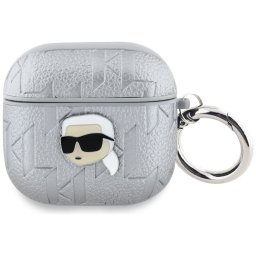 Karl Lagerfeld Monogram Karl Head tok AirPods 4-hez, ezüst (ezüst)