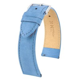 Hirsch Osiris Nubuck borjúbőr óraszíj, világoskék, 14/12M