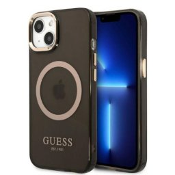 Guess Gold Outline Translucent MagSafe tok iPhone 13 készülékhez (fekete)