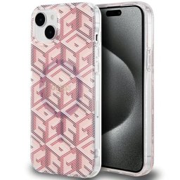Guess IML GCube MagSafe tok iPhone 15 / 14 / 13 készülékhez (rózsaszín)