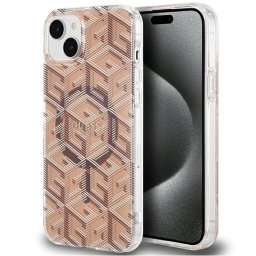Guess IML GCube MagSafe tok iPhone 15 / 14 / 13 készülékhez (barna)