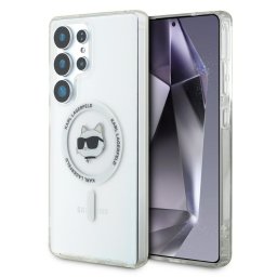 Karl Lagerfeld Button Choupette Head Printed Logo MagSafe tok Samsung Galaxy S25 Ultra – fehér