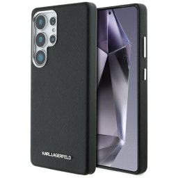 Karl Lagerfeld Saffiano Full Wrapped Elongated Metal Logo MagSafe tok Samsung Galaxy S25 Ultra (fekete)