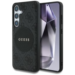 Guess 4G Round Patch Classic Logo MagSafe tok Samsung Galaxy S25 Plus készülékhez, fekete