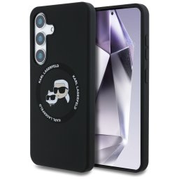 Karl Lagerfeld Silicone Double Heads And Circle MagSafe tok Samsung Galaxy S25 Plus készülékhez – fekete