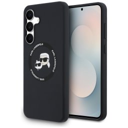 Karl Lagerfeld Silicone Karl & Choupette Heads MagSafe szilikon tok Samsung Galaxy S25 FE (fekete)