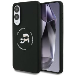 Karl Lagerfeld Silicone Double Heads And Circle MagSafe tok Samsung Galaxy S25 Edge (fekete)