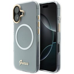 Guess IML Gradient Script Metal MagSafe tok iPhone 17-hez (fehér)