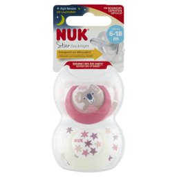NUK Star Night&Day szilikon játszó- és altatócumi 6-18 hó 2 db (lány)