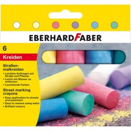 EBERHARD FABER Aszfaltkréta, henger alakú, EBERHARD FABER, 6 különböző szín