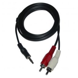 Audiokábel Jack (3.5mm) hím - 2x CINCH hím, 1.5m, fekete