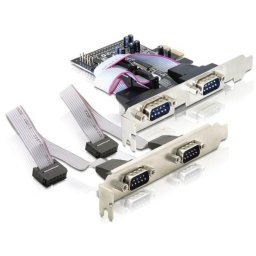 Delock adapter PCI Express x1 4x soros port alacsony profilú adapter