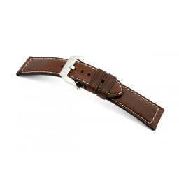 RIOS Firenze Panerai bőr óraszíj, mokkabarna, 26/22mm