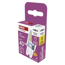 LED izzó Classic JC / G9 / 4,2 W (40 W) / 470 lm / Természetes fehér / dimmelhető