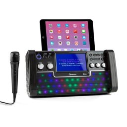 Auna DiscoFever bluetooth karaoke rendszer, LED 7'' TFT kijelző, CD, USB, fekete (KS1-DiscofeverLED BK)