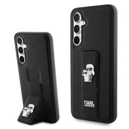 Karl Lagerfeld Gripstand Saffiano Karl&Choupette Pins tok Samsung Galaxy S23 FE-hez (fekete)
