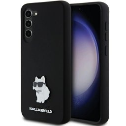 Karl Lagerfeld Silicone Choupette Metal Pin case for Samsung Galaxy S23+ (fekete)