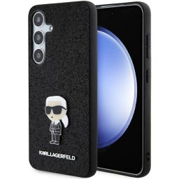 Karl Lagerfeld Fixed Glitter Ikonik Logo Metal Pin case for Samsung Galaxy S24+ (fekete)