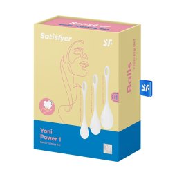 Satisfyer - Yoni Power 1. három darabos, intim-izomzat regeneráló készlet (fehér)