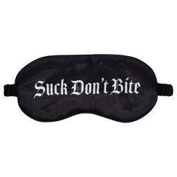 Ouch! Suck Don't Bite - feliratos szatén BDSM szemmaszk (fekete)