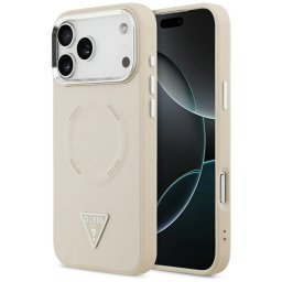 Guess háromszög logó MagSafe tok iPhone 17 Pro Max bézs színű tokhoz