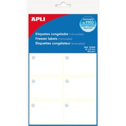 APLI Etikett, 34x53 mm, fagyasztható, kerekített sarkú, A5 hordozón, APLI, 60 etikett/csomag