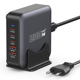 USB Halozati tolto 5 aljzat (3db USB-C/2db USB-A) 200W GAN BLACKBIRD BH1671
