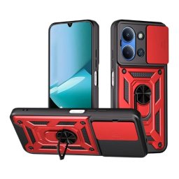Defender szilikon telefonvédő (ütésállóság, tartógyűrű, kameravédő) PIROS Xiaomi Redmi 15C 4G