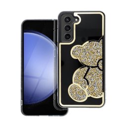 Teddy Bear Samsung Galaxy A17 / Galaxy A18 csillogó köves tok, arany