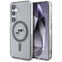 Karl Lagerfeld tok Karl & Choupette fejes logóval, MagSafe, Samsung Galaxy S25 készülékhez, fekete