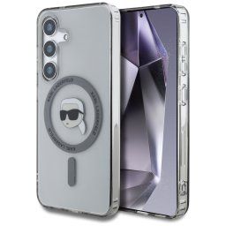Karl Lagerfeld Button Karl Head Printed Logo MagSafe tok Samsung Galaxy S25 készülékhez – fekete