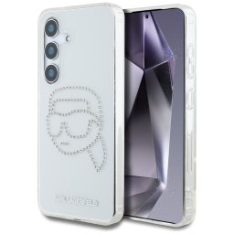 Karl Lagerfeld Rhinestones Karl Head Logo tok Samsung Galaxy S25 készülékhez – átlátszó
