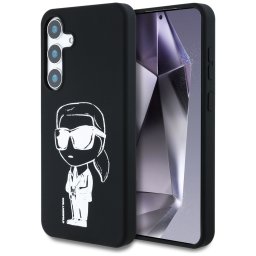 Karl Lagerfeld szilikon tok Graffiti Ikonik nyomott logóval, MagSafe, Samsung Galaxy S25 – fekete