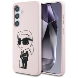 Karl Lagerfeld szilikon tok Graffiti Ikonik logóval és MagSafe kompatibilitással Samsung Galaxy S25 készülékhez – rózsaszín