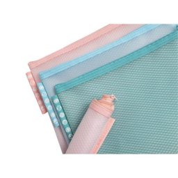 EXACOMPTA Rendszerező tasak, cipzáras, hálós, A5, EXACOMPTA "Chromaline Pastel", vegyes színek